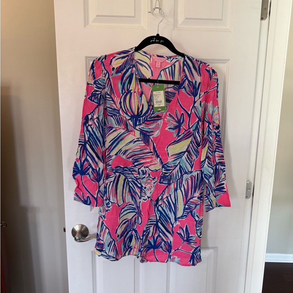Lilly Pulitzer Pink and Blue Tropical Dress